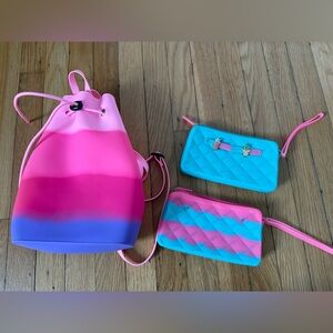 American Jewel Yummy Gummy Silicone Charm, Wristlet + Backpack Lot